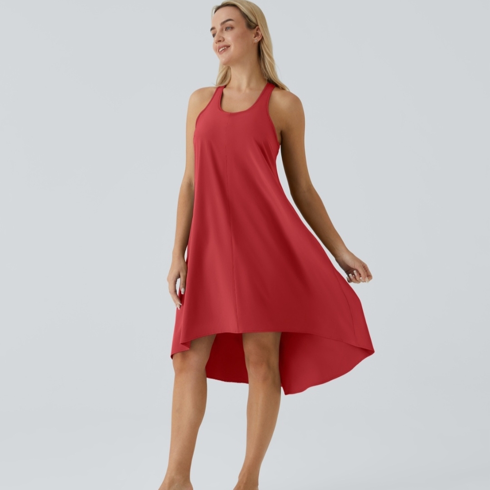 Elegant Red Sleeveless Dress